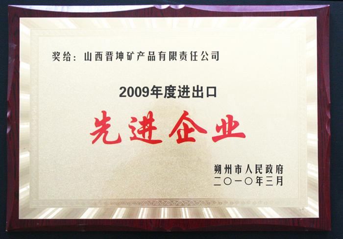 进出口先进企业2009年